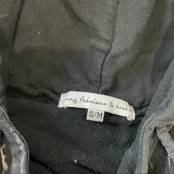 Young Fabulous & Broke Gray Crop Hoodie Sz S - Picture 6 of 10